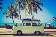 VW vor Palmenstrand